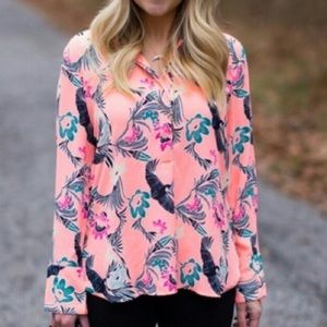 ✨SOLD✨Banana Republic Crepe Button-Up Tropical Floral